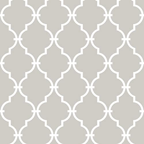 RoomMates RMK11289WP Beige Modern Trellis Peel and Stick Wallpaper