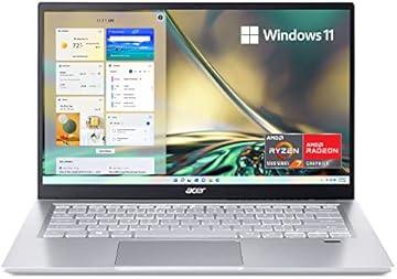 Swift 3 SF314-43-R6NE Laptop | 14" FHD IPS | AMD Ryzen 7 5700U Octa-Core Processor | AMD Radeon Graphics | 16GB LPDDR4X | 512GB SSD | Wi-Fi 6 | Fingerprint Reader | Copilot Enabled | Windows 11