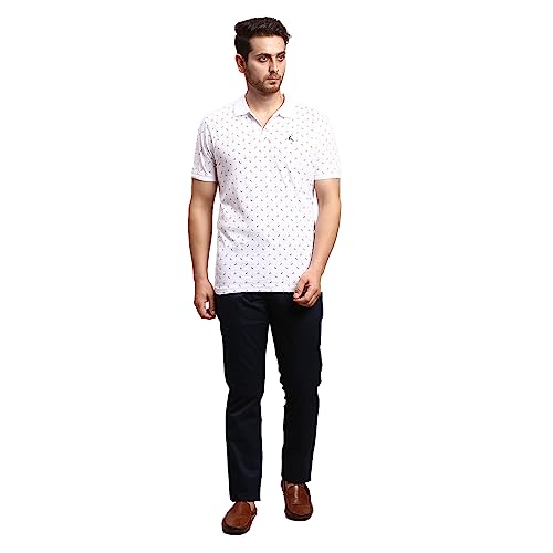 Image of Colorplus Men's Pure Cotton Solid Piece Dyed Pattern Contemporary Fit Flat Front Casual Trouser
