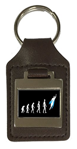 Porte-clés en cuir gravé évolution, cadeau parfait pour homme et passionné