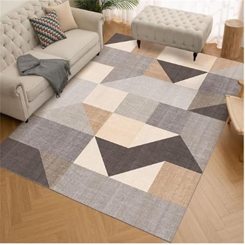 Moquette chambre et salon tapis lavable | Style géométrique gris 140x180 - 2