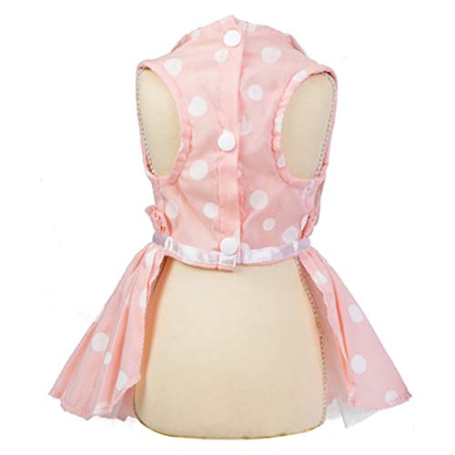 Dog Dress Puppy Skirt Dog Clothes Princess Dresses Tutu Skirt Cat Disguise Wedding Cotton Dress Luxury Bow Dress for Small Dog Girl (L,Pink) - Image 3