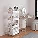 Wuciray Beauty Trolley on Wheels 4 Tier Storage Trolley with Drawer Plastic Beauty Trolleys Rolling Utility Cart for Home Kitchen Bathroom Laundry Office White Storage Trolleys on Wheels