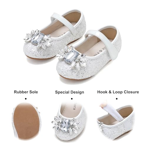 Image of Felix & Flora Girls Toddler Little Ballet Shoes - Flower Girls Mary Jane Flats Dress Shoes Party Wedding