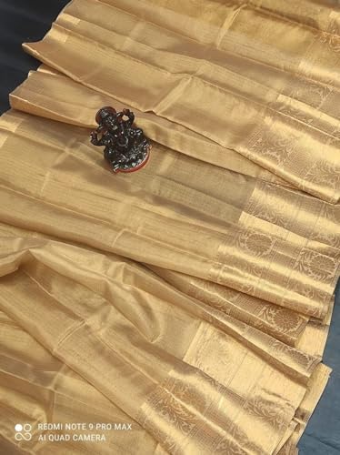 Jacquard Woven Golden Banarasi Organza Silk Saree_A7021