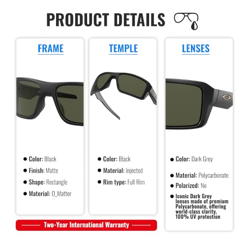 Image of Oakley DOUBLE EDGE OO9380 Rectangle Sunglasses With Official Eyewear Kit | Non-Polarized, Men's Sunglasses