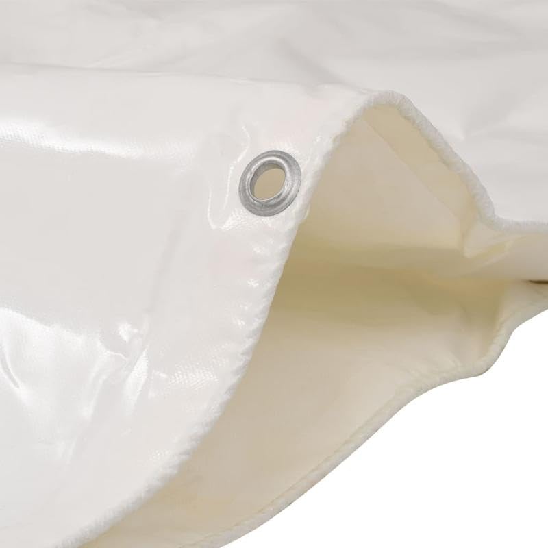 Lona blanca de 3,5 x 5 m (650 g/m²) – Lona de protección de alta calidad para jardín, construcción y almacenamiento, impermeable y resistente al desgarro