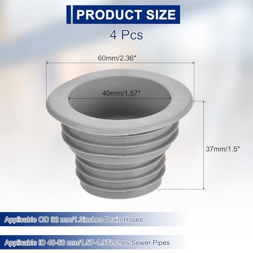 Tapones de drenaje de silicona para lavadora 4 piezas gris miniatura 2