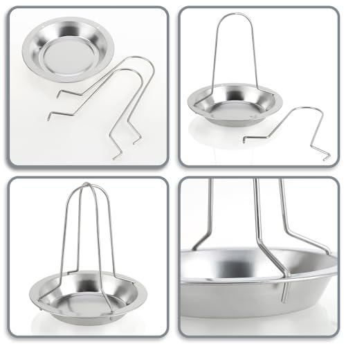 COM-FOUR® 2x Hähnchengrill - BBQ Hähnchenbräter für Grillhähnchen - Geflügelhalter zum Garen von Broiler - Brathähnchenhalter mit Auffangschale für den Ofen (02 Stück - Hähnchengrill)