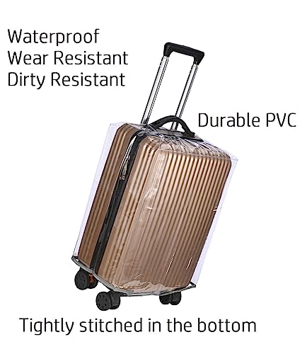 Clear PVC Suitcase Cover - Thickened Waterproof Luggage Protector, Full Transparent Dustproof Sleeve for Wheeled Suitcases (22")4