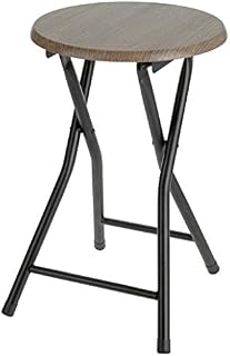 Drewniany taboret składany Spetebo krzesło składane, taboret w kolorze czarnym lub naturalnym metalowy taboret z okrągłym metalowym siedziskiem