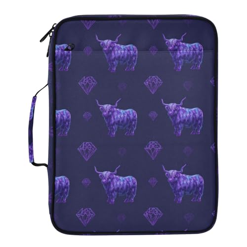 Trieur 3 anneaux Highland Cattle pour organiser vos cours et documents de bureau en voyage
