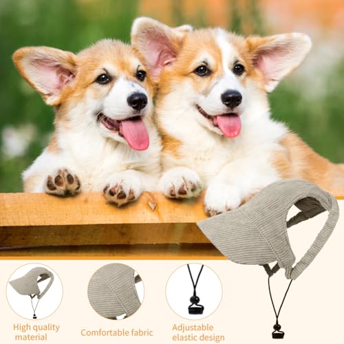OFFCUP Hunde Baseballmütze Mütze Verstellbar Hunde-Sonnenhut mit Ohrlöchern Outdoor Hundecap Sommer Reise Hut Sonnenhüte Sonnenschutz Sport Sommer-Haustier-Visier für Welpen Katzen (Khaki, S)