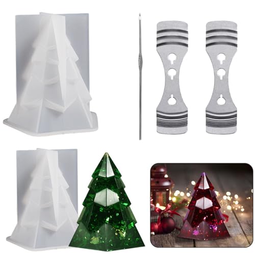 Molde para velas de árvore de Natal, molde de resina para árvore de Natal, molde para decoração de bolos, molde de silicone 3d Diy, molde para velas perfumadas (árvore)