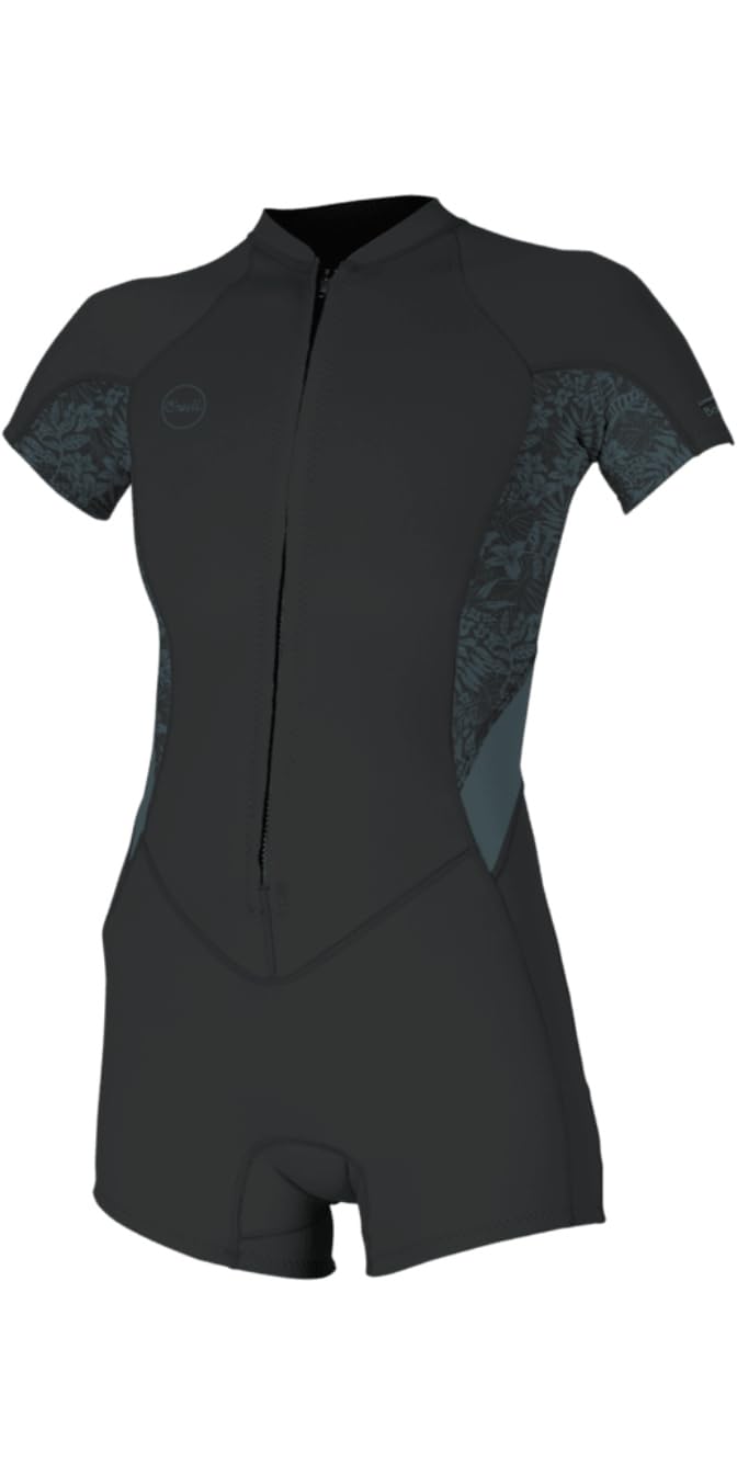 O'NEILL 2026 Womens Bahia 2/1mm Front Zip Springsuit Wetsuit - Tempered Steel/Shaded Island Sky/Shade