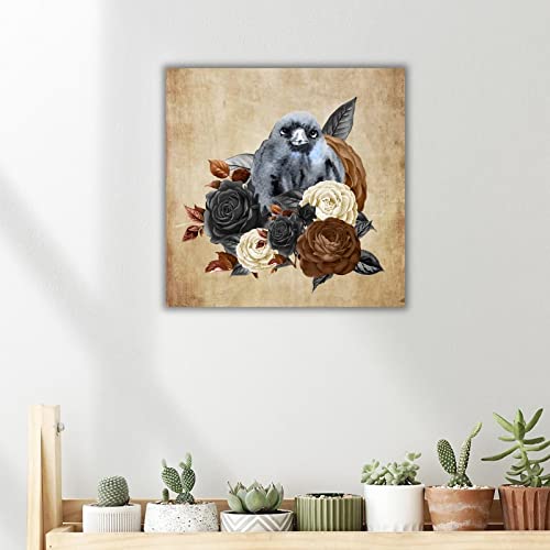 Décoration murale en bois Raven On Skull pour réchauffer l'ambiance de votre chambre à coucher - 5