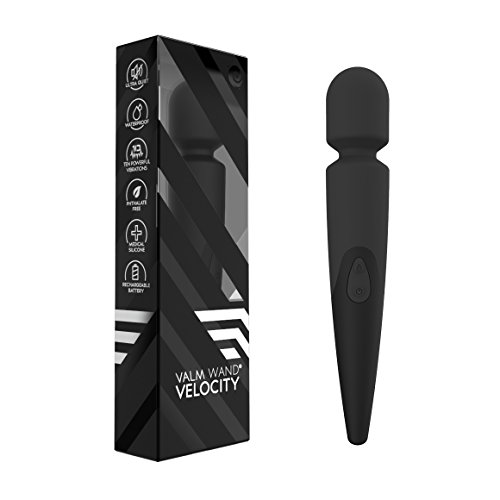 Velocity Massage Wand, Waterproof, Wireless, Powerful Vibration, Personal Therapeutic Massager (Slate)
