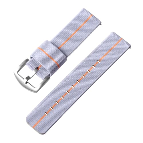 HuanJ �i�C�������r���v�X�g���b�v 18mm 20mm 22mm 24mm �E�H�b�`�o���h Omage Watch�p �L�����o�X�X�|�[�c�o���h �����Y ���f�B�[�X ���X�g�o���h �N�C�b�N�����[�X�u���X���b�g(Gray Orange,18MM_BLACK