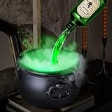 Halloween Witch Bucket, Black Cauldron Bucket, Plastic Cauldron, Black Candy Bowl, Trick or Treat, Witch Cauldron Pot Bucket for Halloween Decorations, Horror Home Decoration Supplies-L