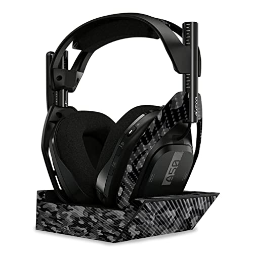 Image of MightySkins Carbon Fiber Skin Compatible with Astro A50 Wireless Headphones + Base Station (Gen 4) - Black Camo | Protective, Durable Textured Carbon Fiber Finish | Easy to Apply | Made in The USA