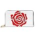 Produktbild JHGFG Mode Handtasche Reißverschluss Brieftasche Rose Icon Telefon Kupplung Geldbörse Abendkupplung Blockieren Leder Brieftasche Multi Card Organizer