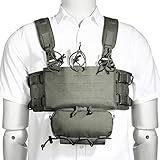 Tasmanian Tiger TT Small Combi Rig IRR modulares Gurtzeug mit Abnehmbarer Zusatz-Tasche und Magazin-Modul, Steingrau-Oliv IRR