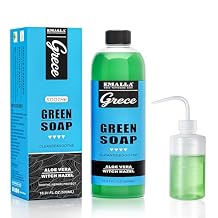 Emalla GRECE Green Soap Tattoo Cleaner Kit, 16.9oz Green Soap Tattoo and 8oz Squeeze Bottle Ultra-Concentrate Green Soap with Witch Hazel & Aloe Gentle for Soothing Tattoo Aftercare