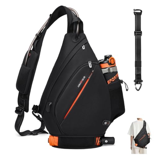 Mochila Sling Negra 19L para Hombre con Porta Botella miniatura 1