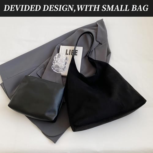 Image of Suede Bag for Women New Suede Tote Bags for Women Retro Slouchy Bag Brown Shoulder Bag Hobo Handbag