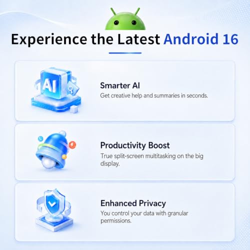 Image of Android 16 Tablet with Case,24GB RAM 64GB ROM,Octa-Core Processor, Metallic