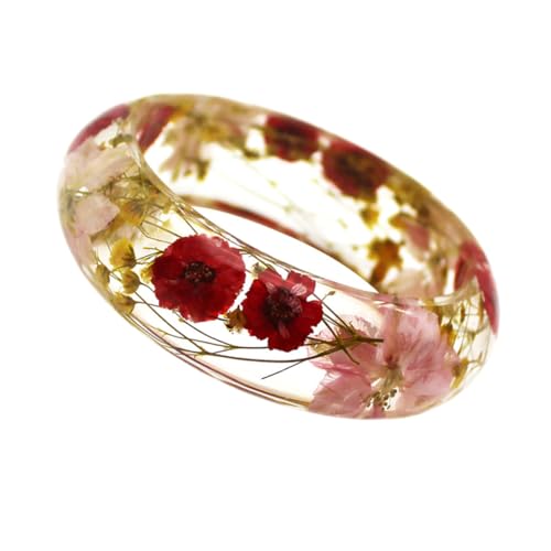Bijou fleurs séchées bracelet en résine style bohème pour femme