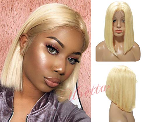 Blonde Wig Short Bob Human Hair Pre Plucked 613 Lace Front Wig Glueless