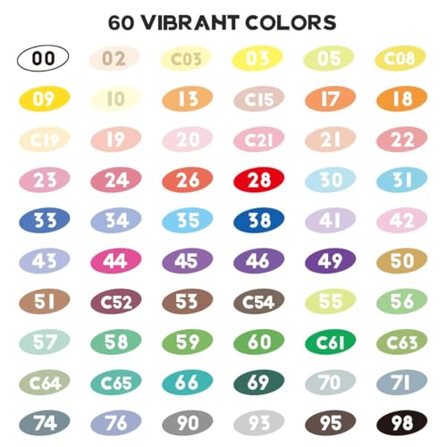Image of Arrtx Colored Pencils Colored Pencils 60 Colors, Acrylic Coloring Pencils for Artists Adults Coloring Drawing Cartoon Anime Series - Brush Tip for Rock Painting, Wood, Canvas DIY Crafts Making