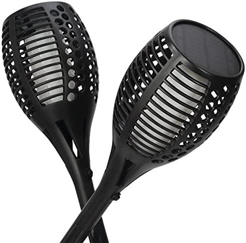 HOMEPROTEK 96 LED Solar Torch Lights, 2 Pcs Large Garden Solar Lights Outdoor Waterproof IP65, Flame Effect Solar Garden Lights, Flickering Solar Lights Outdoor Garden Solar Lights