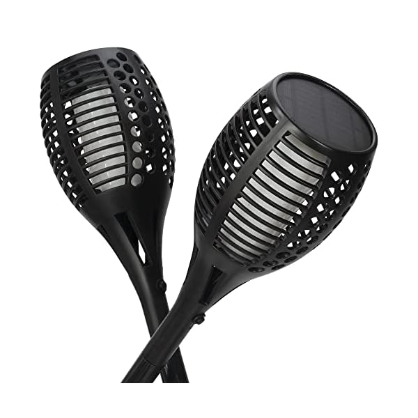 HOMEPROTEK 96 LEDs Solar Fackeln Flammenlicht für Gartenbeleuchtung, 2er Set 78cm Länge Solarlampen für Außen Garten… – Bild 9