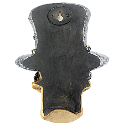 Design Toscano Steampunk Mad Hatter Skull Sculptural Wall Clock #TOP6