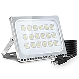 Viugreum 100W LED Flood Lights Outdoor, Waterproof IP65 Work Lights, 110V 10000LM Daylight...
