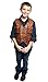 ComfyCamper Kids Jurassic Dinosaur Wrangler Costume - Brown Leather Vest World Park Utility Zookeeper Boys, 4-6 Years, True Brown