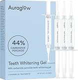 AuraGlow Teeth Whitening Gel Syringe Refill Pack, 44% Carbamide Peroxide, (3X) 5ml Syringes