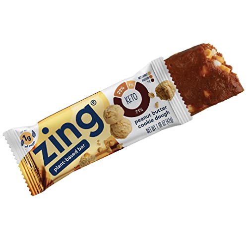 Zing Bars Keto Low Carb Protein Bar, Creamy Peanut Butter Cookie Dough, 9 G Protein, 3 G Net Carbs, 1 G Sugar, Vegan, Gluten Free, 1.48 Oz, Pack Of 12 #TOP10