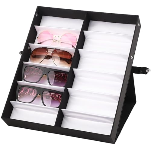 Boîte de rangement pour 12 lunettes plateau bijoux à pression
