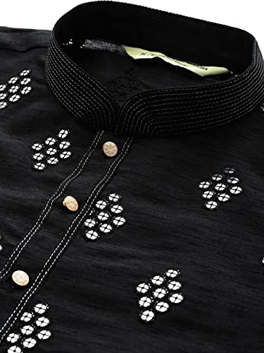 Image of Rajubhai Hargovindas Men's Jacquard Work Kurta Set