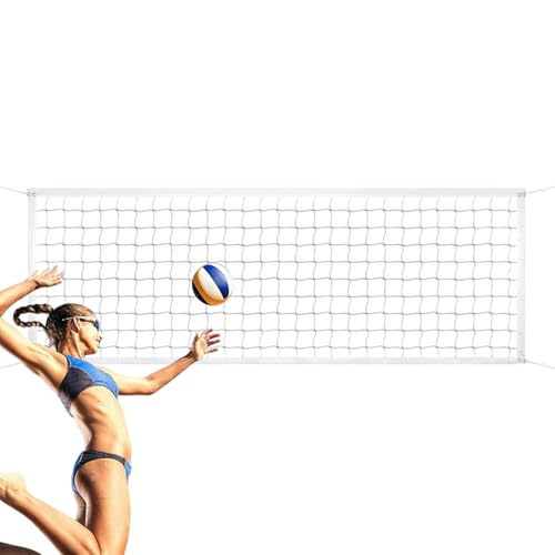 Volleyball Training Net | 32x3 ft Adjustable Volleyball Net for Outdoor | Folding Replacement Mesh for Badminton for School, Garden, Poolside, Beach
