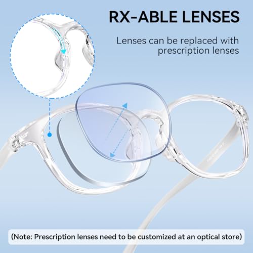 Image of Dollger Blue Light Blocking Glasses For Woman Men Retro Oval Computer BlueLight Glasses Clear Lens Non-Prescription