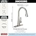 Delta Lenta Brushed Nickel Kitchen Faucet with Pull Down Sprayer, Modern Single Hole Kitchen Sink Faucet, Single Handle, SpotShield Stainless 19802Z-SP-DST