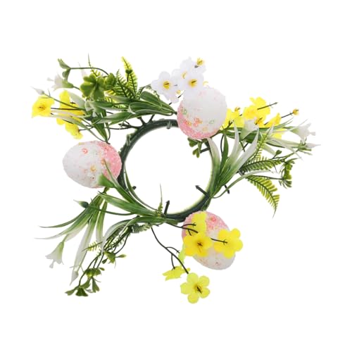 Alipis De Candelabro Festiva De Pascua Decoración Estacional con Huevos De Plástico y Flores para Mesa De Comedor y Celebración Primaveral