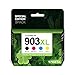 WISETA 903XL Cartouches d'encre Remplacement Compatible pour HP 903XL 903 XL pour Officejet Pro 6950 6960 6970 (Noir Cyan Magenta Jaune, 5-Pack)