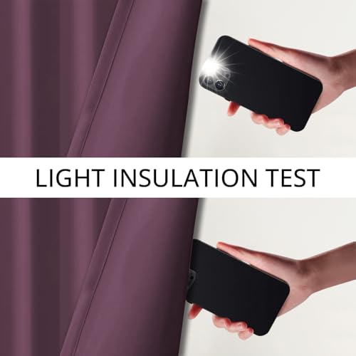 Image of Cloth Fusion 90% Blackout Door Curtains 9 Feet Long Set of 2, Room Darkening Parda with Stainless Steel Grommets for Home Decor (9x4 Feet, Wine)