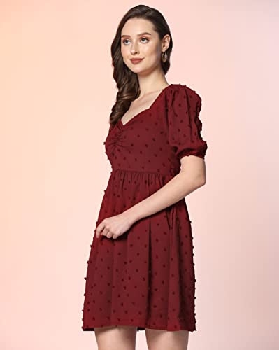 Lymio Dresses For Women || Western Dresses For Women || Dress For Women || Dresses (D-639-642) (M, Maroon)