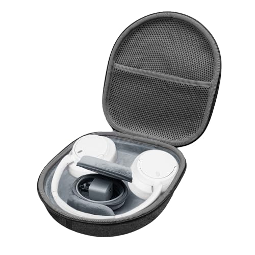 Mocamoro ヘッドホンケース 汎用ヘッドホンバッグ 携帯用 耐衝撃EVAカバー ハンドル付き ソニー・ボーズ・JBL適用 (ダークグレー)